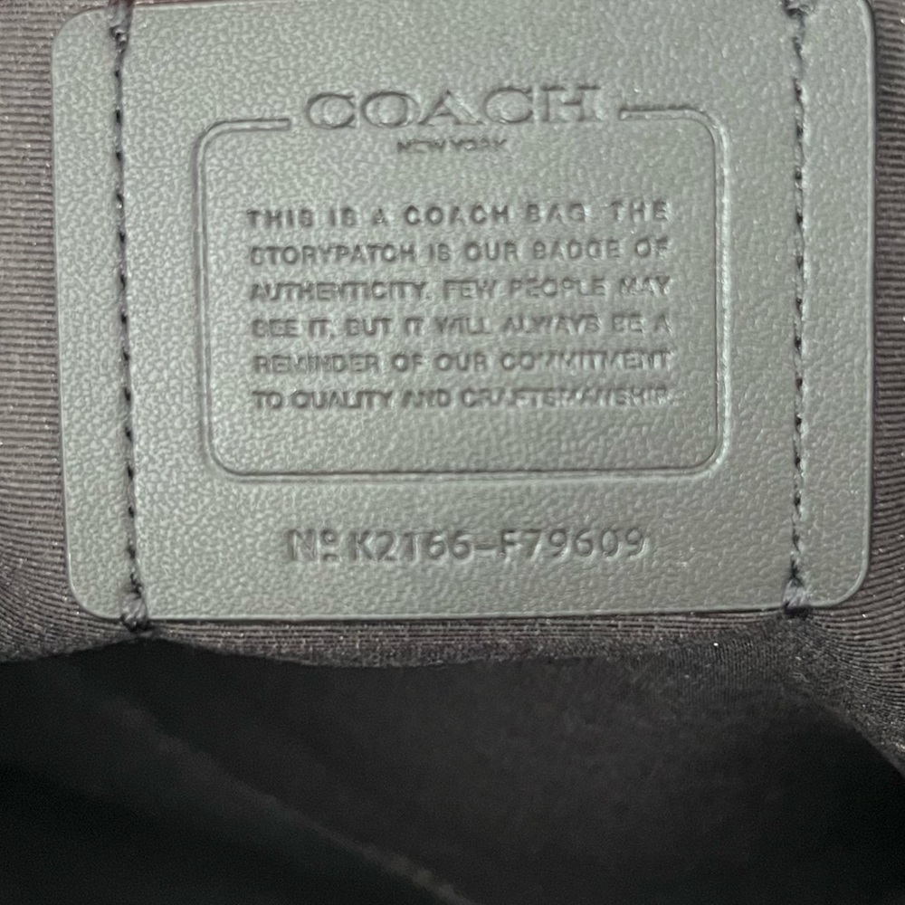 COACH outlet Tote Shoulder Bag 79609 Black Leather H5.5xW14.1xD3.1 In - Picture 7 of 12